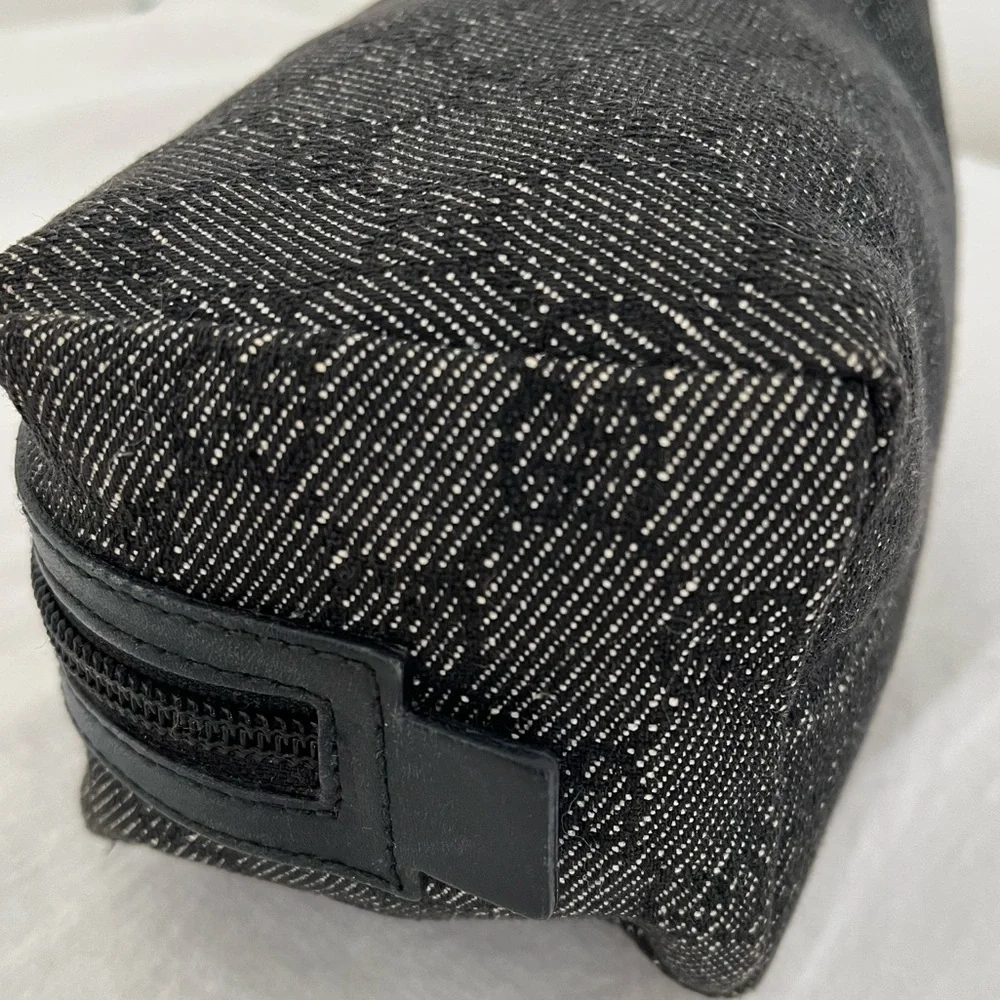 Gucci Monogram Cosmetic Pouch Black Vintage Unisex EUC